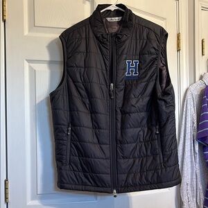 Peter Millar Men’s Black Lightweight, Camo Print inside Puffer Vest Size Large!